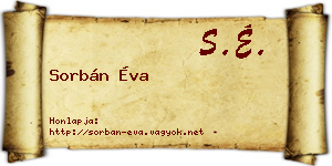 Sorbán Éva névjegykártya